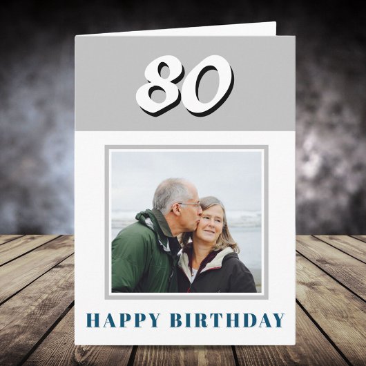 80ste verjaardag aangepaste foto gepersonaliseerd kaart