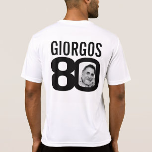 80ste verjaardag aangepaste naam en foto template t-shirt