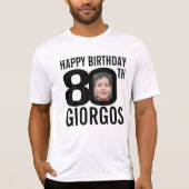 80ste verjaardag aangepaste naam en foto template t-shirt (Voorkant)