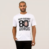 80ste verjaardag aangepaste naam en foto template t-shirt (Voorkant volledig)