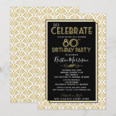 80ste verjaardag Art Deco Gatsby Roaring 20s Birth Kaart (Voorkant / Achterkant)