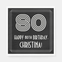 80ste verjaardag: Art Deco geïnspireerd look "80"  Servet