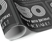 80ste verjaardag: Art Deco geïnspireerde look "80" Cadeaupapier (Rol Hoek)