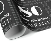 80ste verjaardag - Art Deco Geïnspireerde look "80 Cadeaupapier (Rol Hoek)
