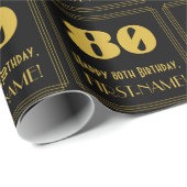 80ste verjaardag - Art Deco geïnspireerde look "80 Cadeaupapier (Rol Hoek)