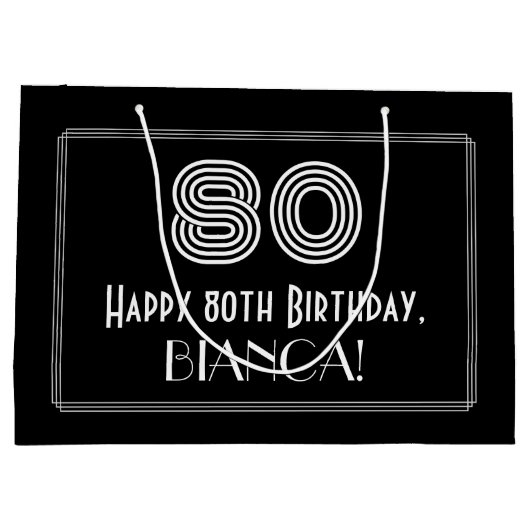 80ste verjaardag — Art Deco Geïnspireerde look "80 Groot Cadeauzakje (Achterkant)