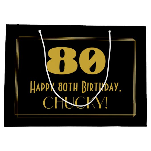 80ste verjaardag — Art Deco Geïnspireerde look "80 Groot Cadeauzakje (Achterkant)