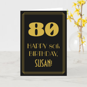 80ste verjaardag - Art Deco geïnspireerde look "80 Kaart
