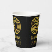 80ste verjaardag: Art Deco Geïnspireerde look "80" Papieren Bekers (Rechts)