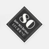 80ste verjaardag ~ Art Deco geïnspireerde look "80 Servet (Hoek)