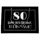 80ste verjaardag: Art Deco geïnspireerde stijl "80 Groot Cadeauzakje (Voorkant)