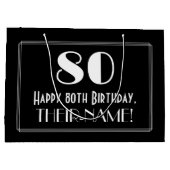 80ste verjaardag: Art Deco geïnspireerde stijl "80 Groot Cadeauzakje (Achterkant)