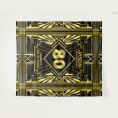 80ste verjaardag Art Deco Goud Zwart Great Gatsby Wandkleed (Voorkant (horizontaal))