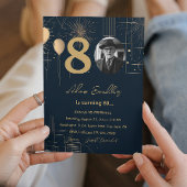 80ste verjaardag ballonnen en vuurwerk kaart