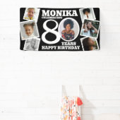 80ste verjaardag banner aangepaste foto zwart wit (Insitu)