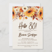 80ste verjaardag Beige herfst bloem Kaart (Voorkant)