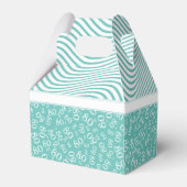 80ste Verjaardag Blauwgroen/Wit Nummerpatroon 80 Bedankdoosjes (Achterkant)