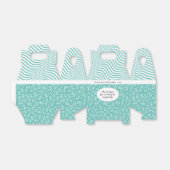 80ste Verjaardag Blauwgroen/Wit Nummerpatroon 80 Bedankdoosjes (Uitgevouwen)