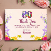 80ste verjaardag Bloemen bedankt Modern 80 jaar fe Briefkaart