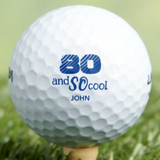 80ste verjaardag buurman cadeau - Blue Cool 80 jaa Golfballen