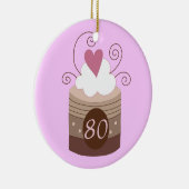 80ste verjaardag cadeauideeën voor haar keramisch ornament (Rechts)