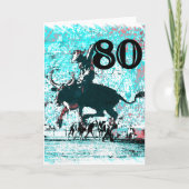 80ste verjaardag cadeaus, Cowboy! Kaart (Voorkant)