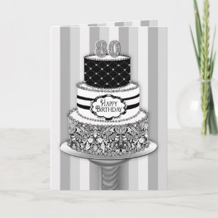 80ste Verjaardag, Cake van het Patroon van 3 Rij Kaart