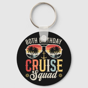 80ste Verjaardag Cruise Squad Familie Matching Cir Sleutelhanger