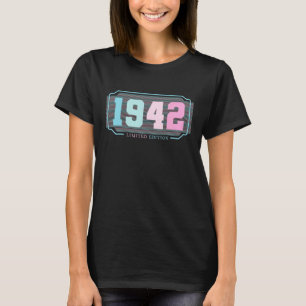 80ste verjaardag Dames Mannen 80 jaar 1942 42 T-shirt