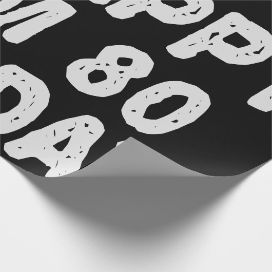 80ste verjaardag.. dus blij dat ik 80 ben vandaag  cadeaupapier (Hoek)