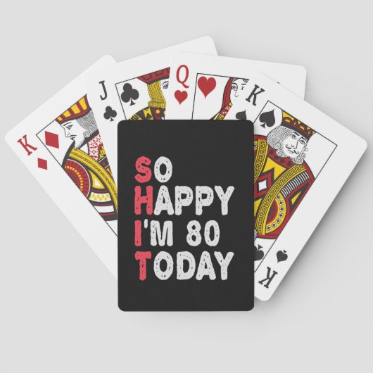 80ste verjaardag.. dus blij dat ik 80 ben vandaag pokerkaarten (Achterkant)