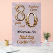80ste verjaardag Elegant Feest Acryl Bord (Huwelijk)