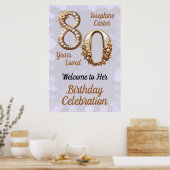 80ste verjaardag Elegant Feest Poster (Keuken)