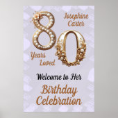 80ste verjaardag Elegant Feest Poster (Voorkant)