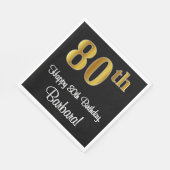 80ste verjaardag ~ Elegant Luxe Faux Gold Look # Servet (Hoek)