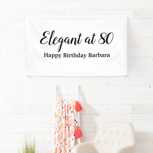 80ste verjaardag elegant op 80 Personalize Spandoek (Insitu)