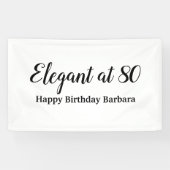 80ste verjaardag elegant op 80 Personalize Spandoek (Horizontaal)
