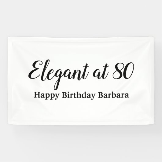 80ste verjaardag elegant op 80 Personalize Spandoek (Horizontaal)