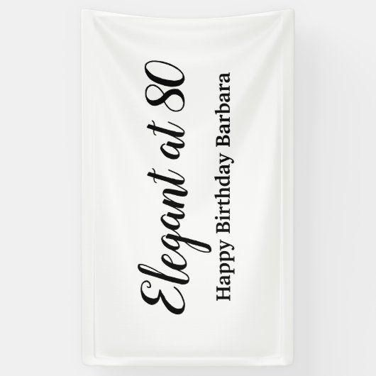 80ste verjaardag elegant op 80 Personalize Spandoek (Verticaal)