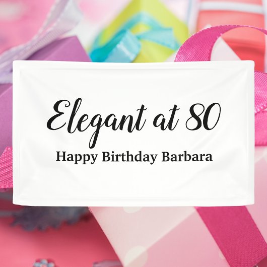 80ste verjaardag elegant op 80 Personalize Spandoek