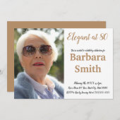 80ste verjaardag Elegant op 80 Persoonlijke foto Kaart (Voorkant / Achterkant)