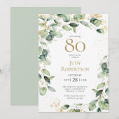 80ste verjaardag Eucalyptus Kaart (Voorkant / Achterkant)