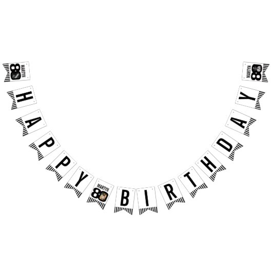 80ste verjaardag foto zwart wit vlaggetjes (Alle)