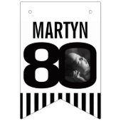 80ste verjaardag foto zwart wit vlaggetjes (Eerste vlag)