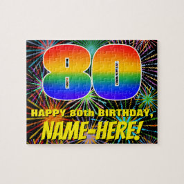 80ste verjaardag: Fun, kleurrijk gevuurwerk Legpuzzel