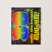 80ste verjaardag: Fun, kleurrijk gevuurwerk Legpuzzel (Verticaal)