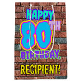 80ste verjaardag: Fun, Urban Graffiti geïnspireerd Medium Cadeauzakje (Achterkant)