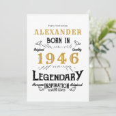 80ste verjaardag Geboren in 1946 Wit goud Retro Vi Kaart (Staand voorkant)