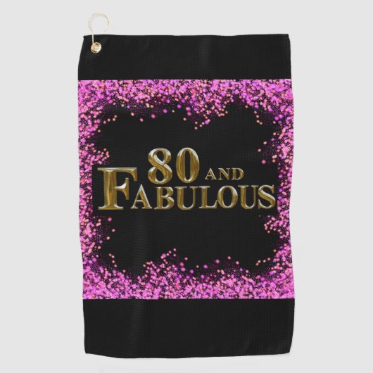 80ste verjaardag golfhanddoek (Voorkant)
