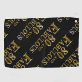 80ste verjaardag  golfhanddoek (Horizontaal)
